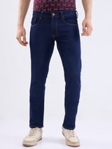 Men Jeans Regular Fit Blue Mid Rise