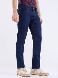Men Jeans Regular Fit Blue Mid Rise