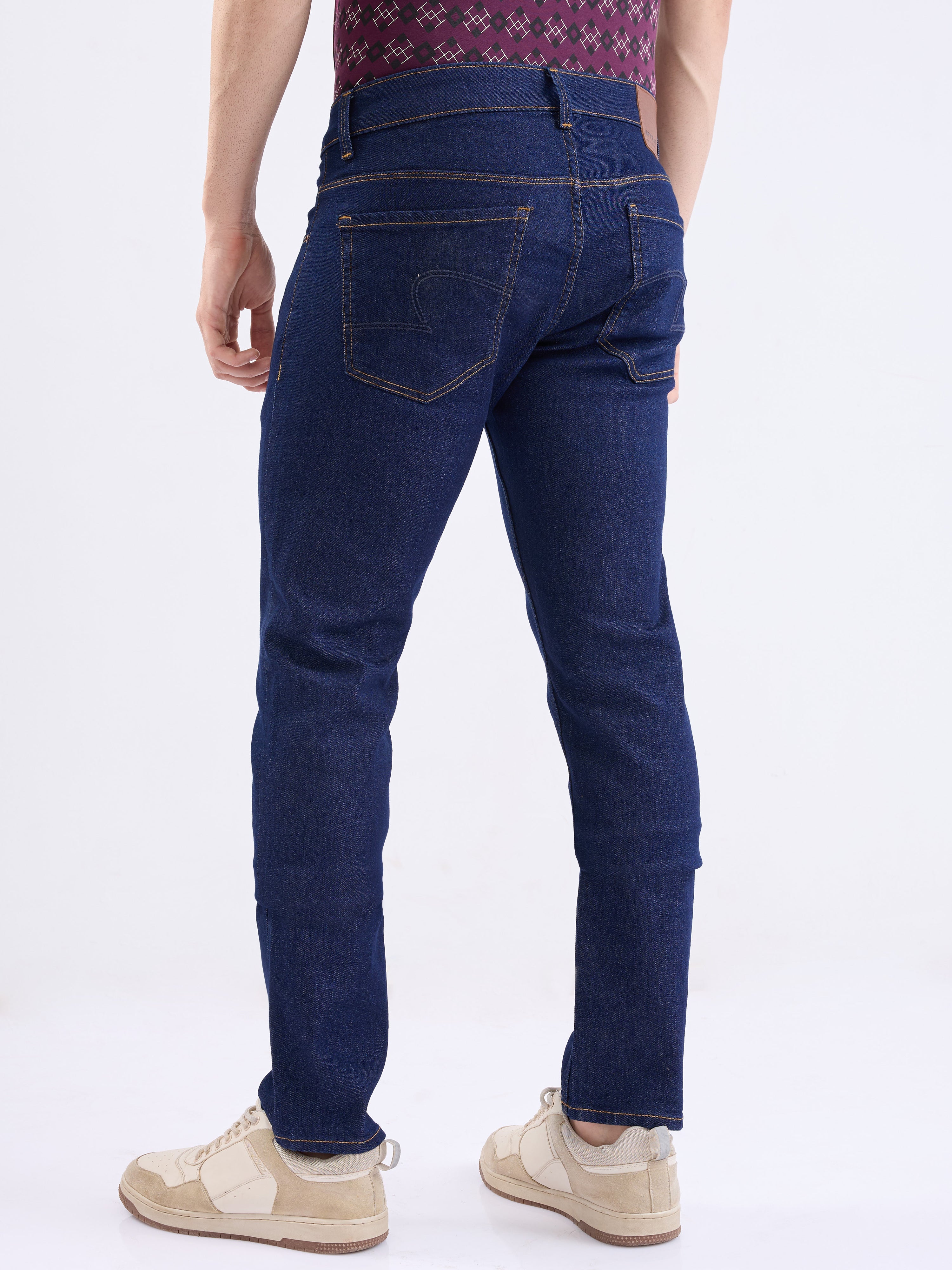 Spykar Raw Blue Mid Rise Regular Fit Casual Jeans For Men