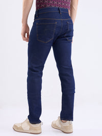 Men Jeans Regular Fit Blue Mid Rise