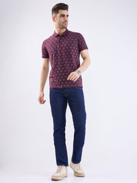 Men Jeans Regular Fit Blue Mid Rise