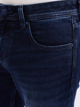 Men Jeans Regular Fit Dark Blue Mid Rise