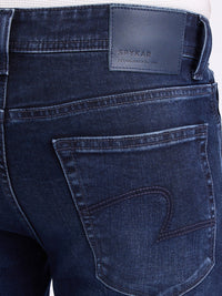 Men Jeans Regular Fit Dark Blue Mid Rise