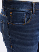 Men Jeans Regular Fit Dark Blue Mid Rise