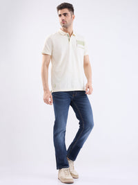 Men Jeans Regular Fit Dark Blue Mid Rise
