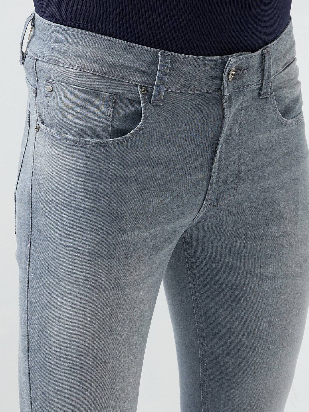 Men Rover Jeans Regular Fit Grey Mid Rise