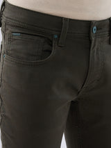 Men Rover Jeans Regular Fit Green Mid Rise