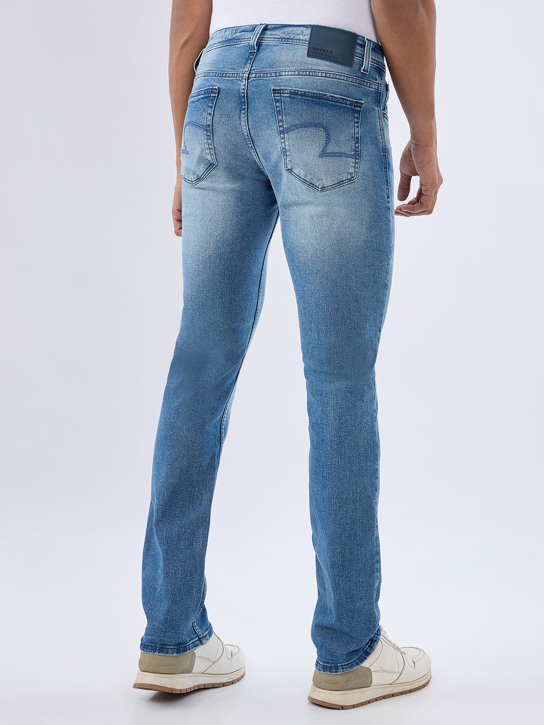 Spykar Light Blue Regular Fit Mid Rise Jeans For Men
