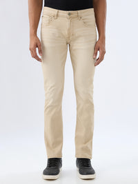 Men Rover Jeans Regular Fit Sand Mid Rise