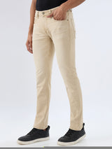 Men Rover Jeans Regular Fit Sand Mid Rise