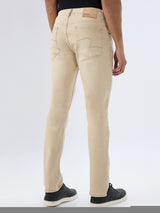 Men Rover Jeans Regular Fit Sand Mid Rise