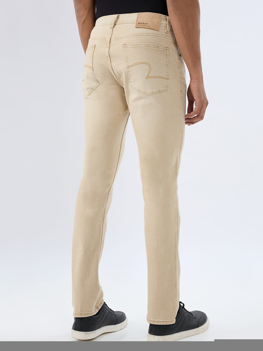Men Rover Jeans Regular Fit Sand Mid Rise