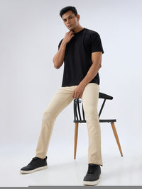 Men Rover Jeans Regular Fit Sand Mid Rise