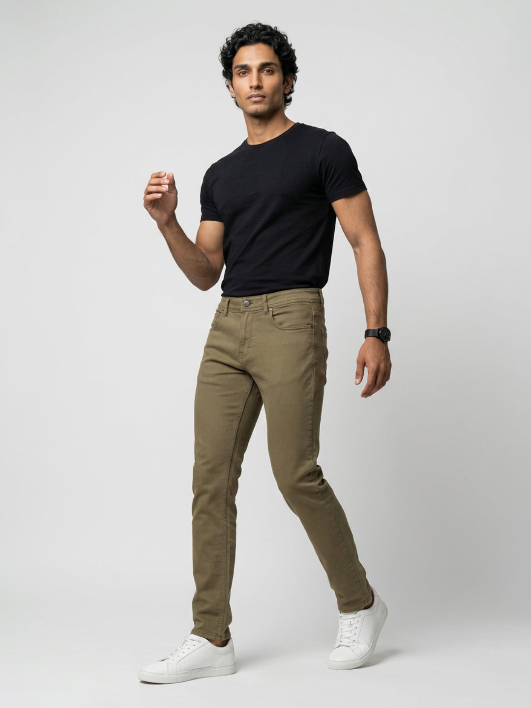 Men Rover Jeans Regular Fit Brown Mid Rise