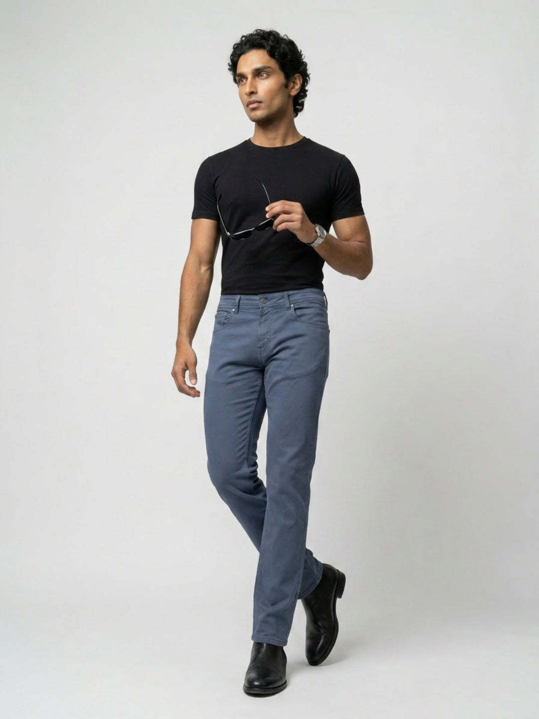 Men Rover Jeans Regular Fit Grey Mid Rise