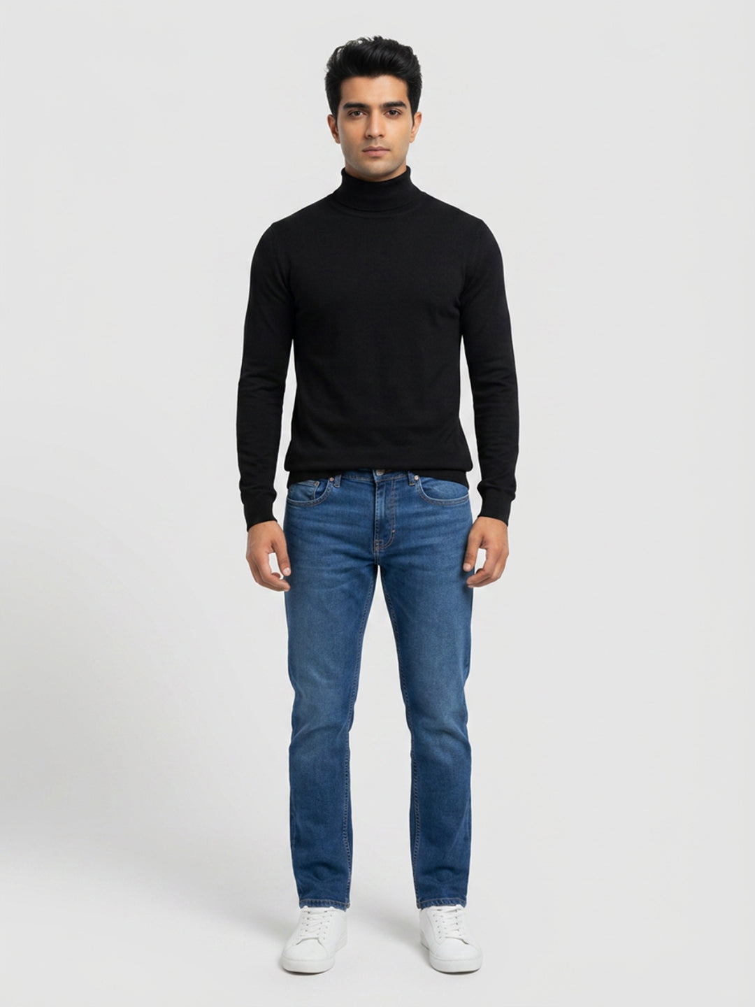 Men Rover Jeans Regular Fit Mid Blue Mid Rise
