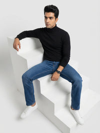 Men Rover Jeans Regular Fit Mid Blue Mid Rise