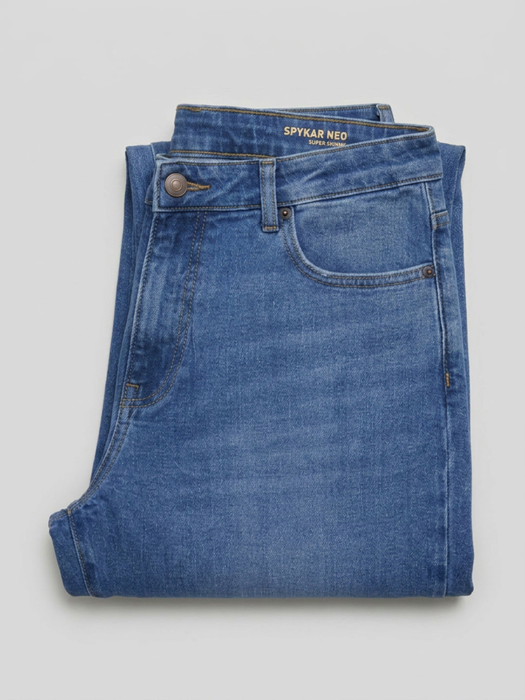 Men Rover Jeans Regular Fit Mid Blue Mid Rise