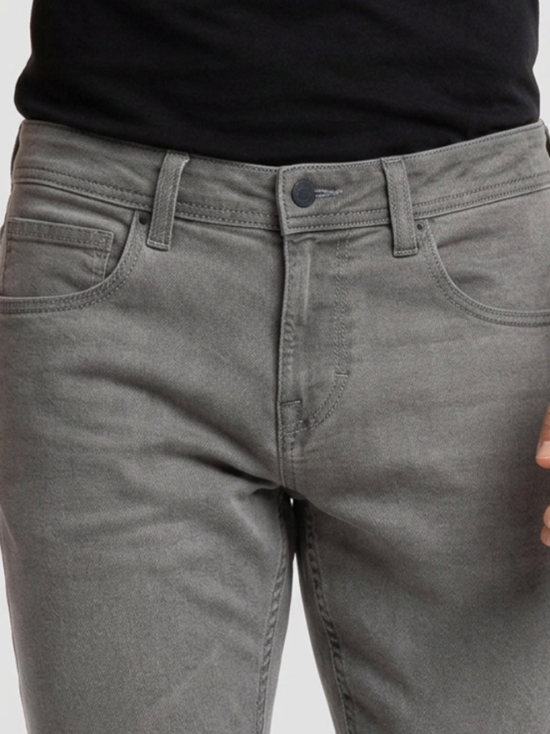 Men Rover Jeans Regular Fit Grey Mid Rise