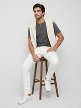Men Rover Jeans Regular Fit White Mid Rise