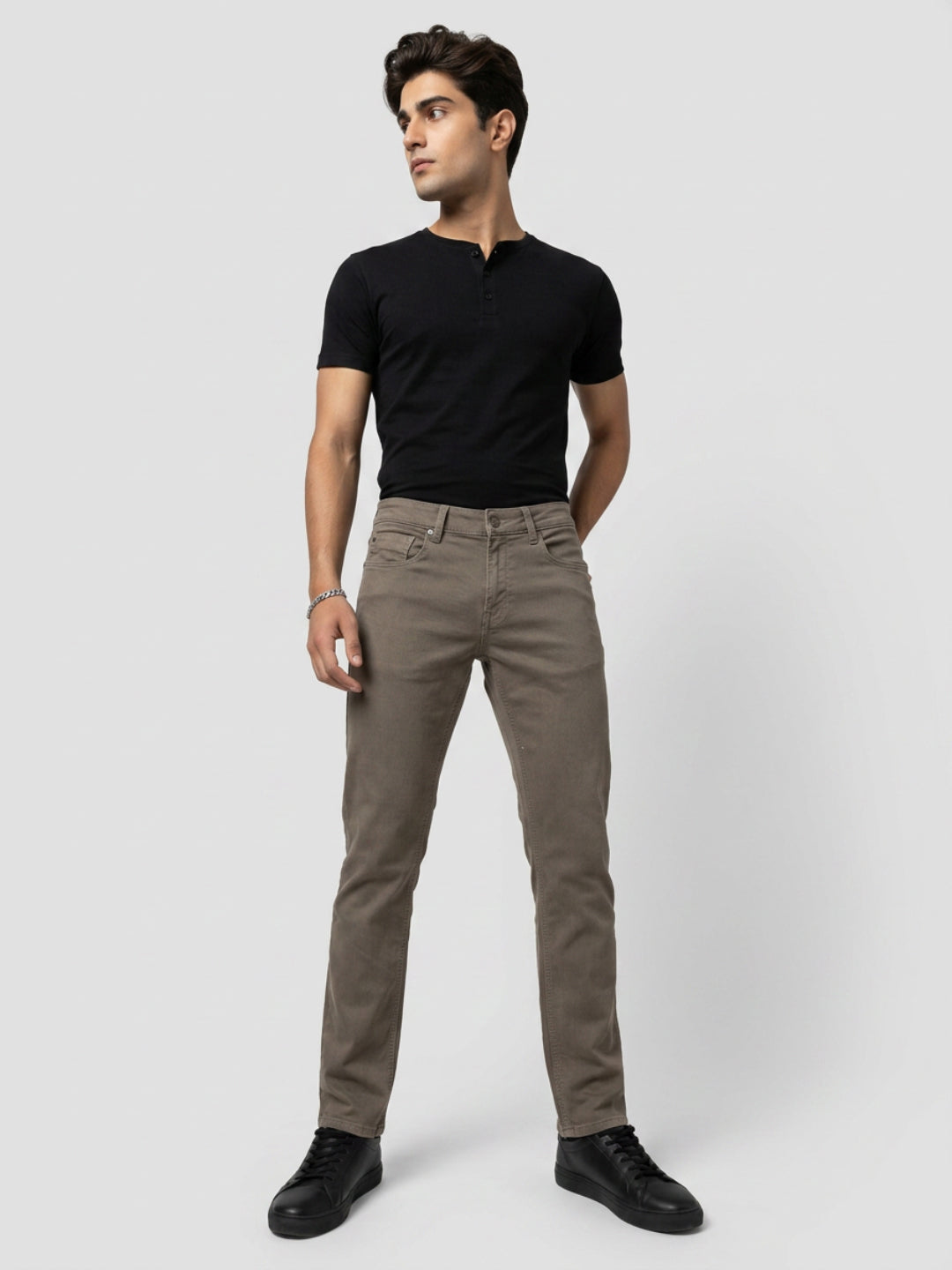 Men Rover Jeans Regular Fit Brown Mid Rise