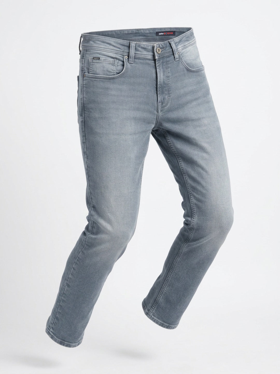 Men Rover Jeans Regular Fit Grey Mid Rise
