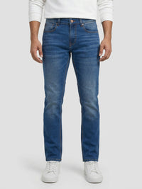 Men Rover Jeans Regular Fit Mid Blue Mid Rise