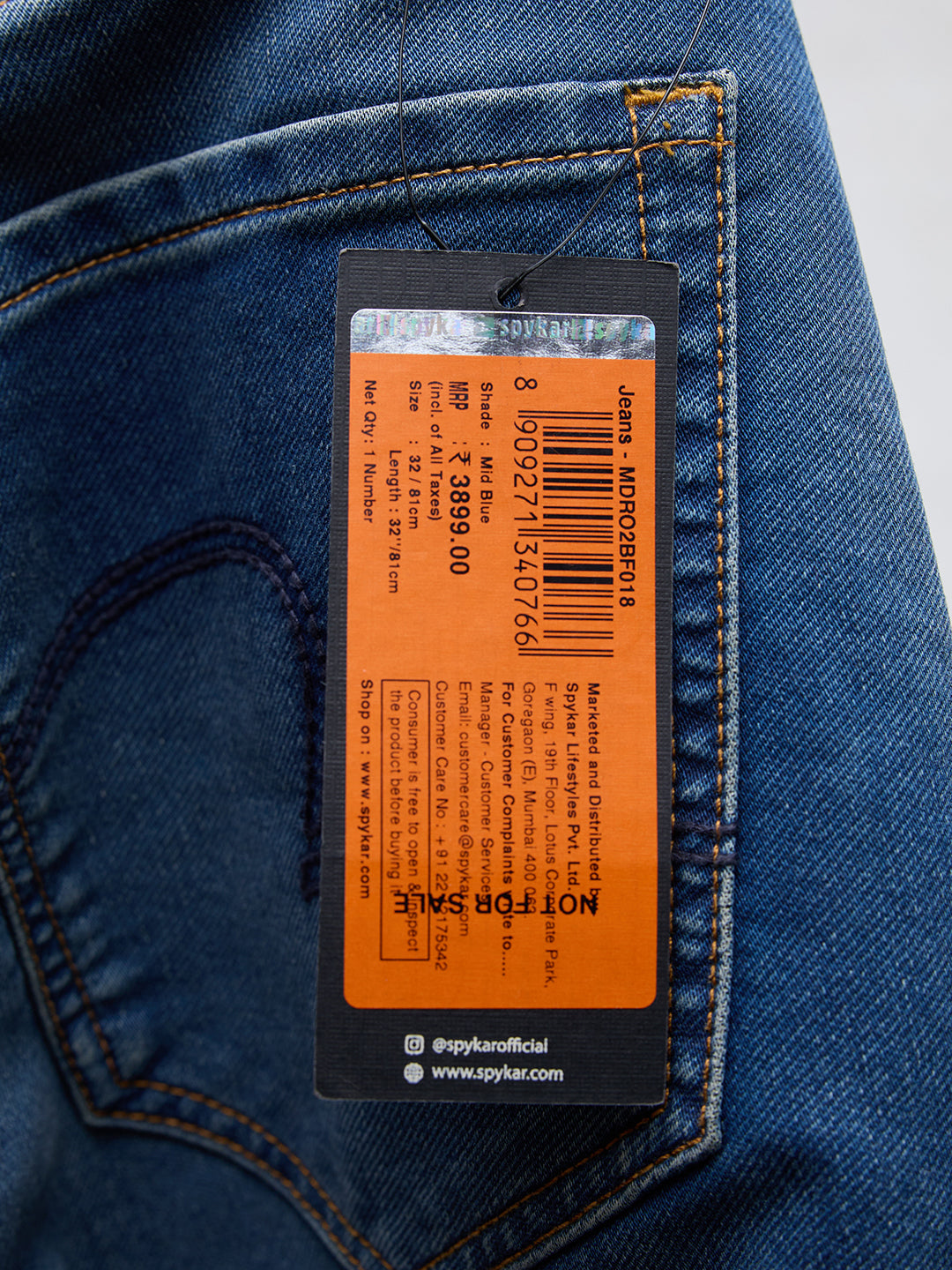 Men Rover Jeans Regular Fit Mid Blue Mid Rise