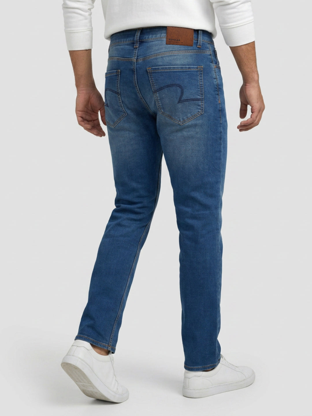 Men Rover Jeans Regular Fit Mid Blue Mid Rise