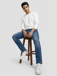 Men Rover Jeans Regular Fit Mid Blue Mid Rise
