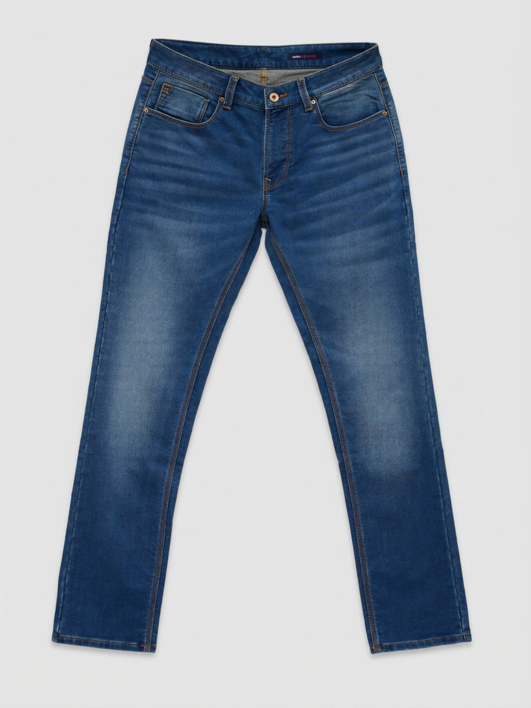 Men Rover Jeans Regular Fit Mid Blue Mid Rise