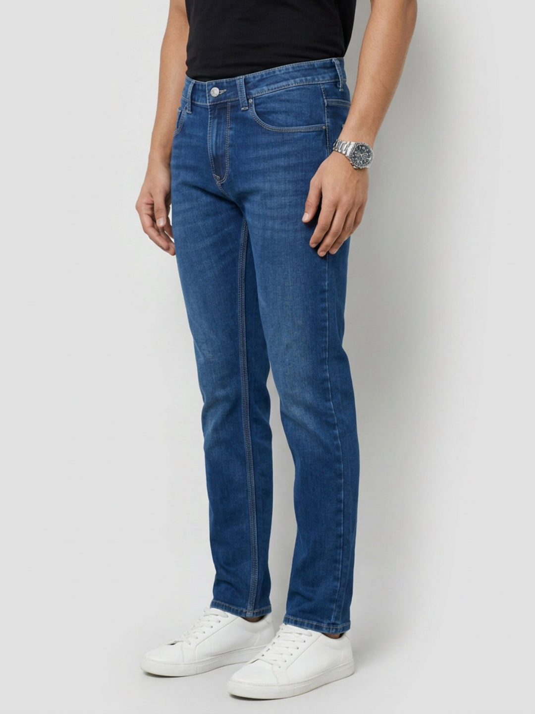 Men Rover Jeans Regular Fit Dark Blue Mid Rise