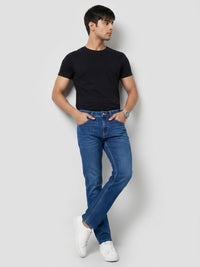 Men Rover Jeans Regular Fit Dark Blue Mid Rise