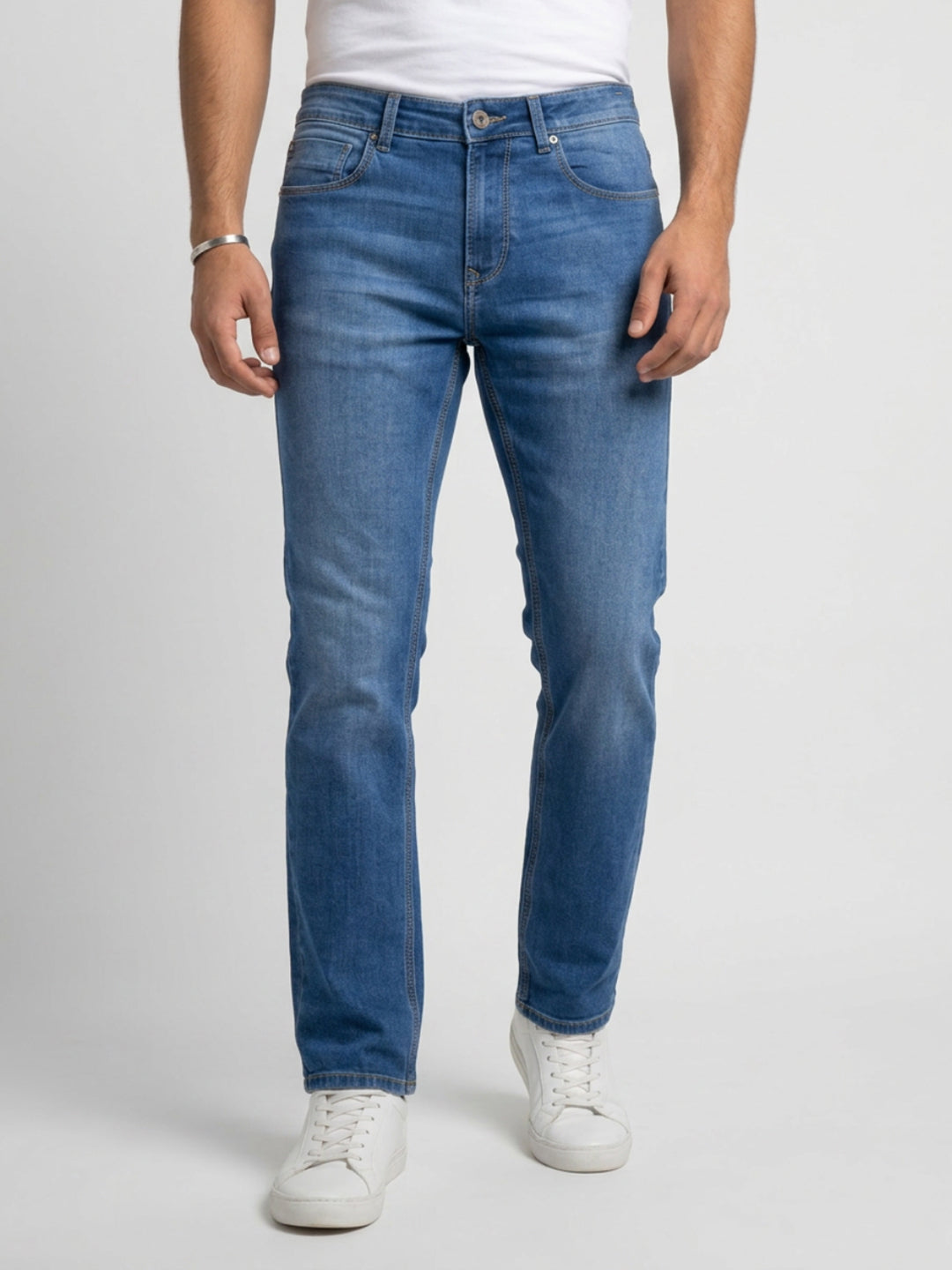 Men Rover Jeans Regular Fit Mid Blue Mid Rise