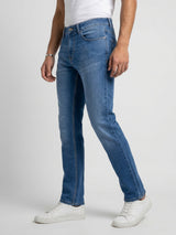 Men Rover Jeans Regular Fit Mid Blue Mid Rise