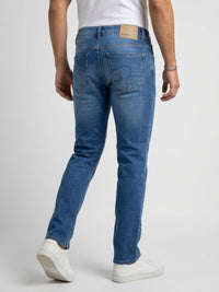 Men Rover Jeans Regular Fit Mid Blue Mid Rise