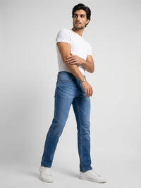 Men Rover Jeans Regular Fit Mid Blue Mid Rise
