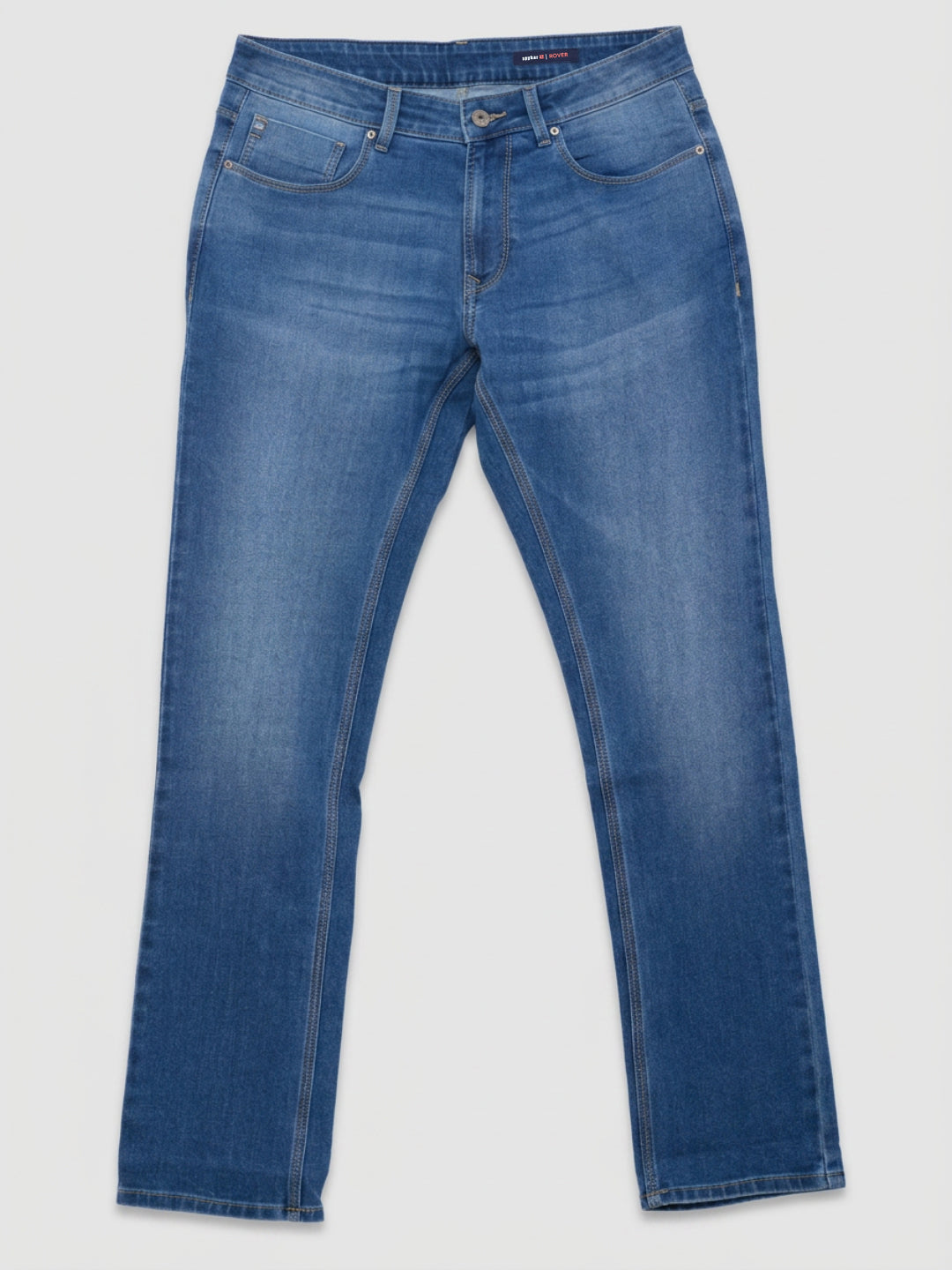 Men Rover Jeans Regular Fit Mid Blue Mid Rise