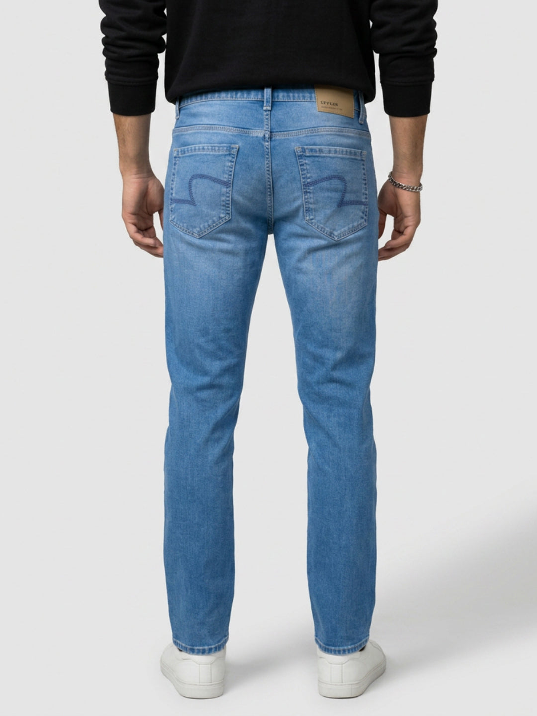 Men Rover Jeans Regular Fit Light Blue Mid Rise