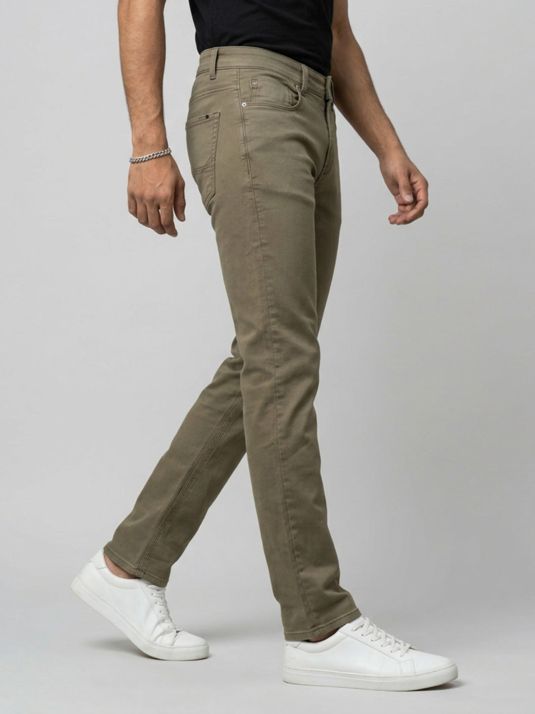 Men Rover Jeans Regular Fit Green Mid Rise