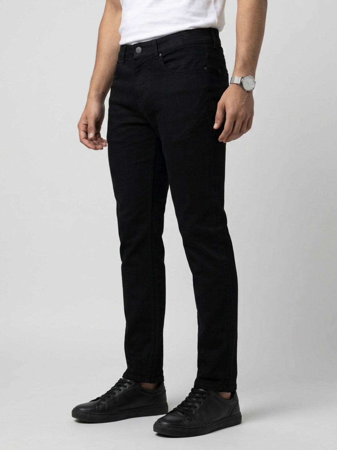 Men Rover Jeans Regular Fit Black Mid Rise