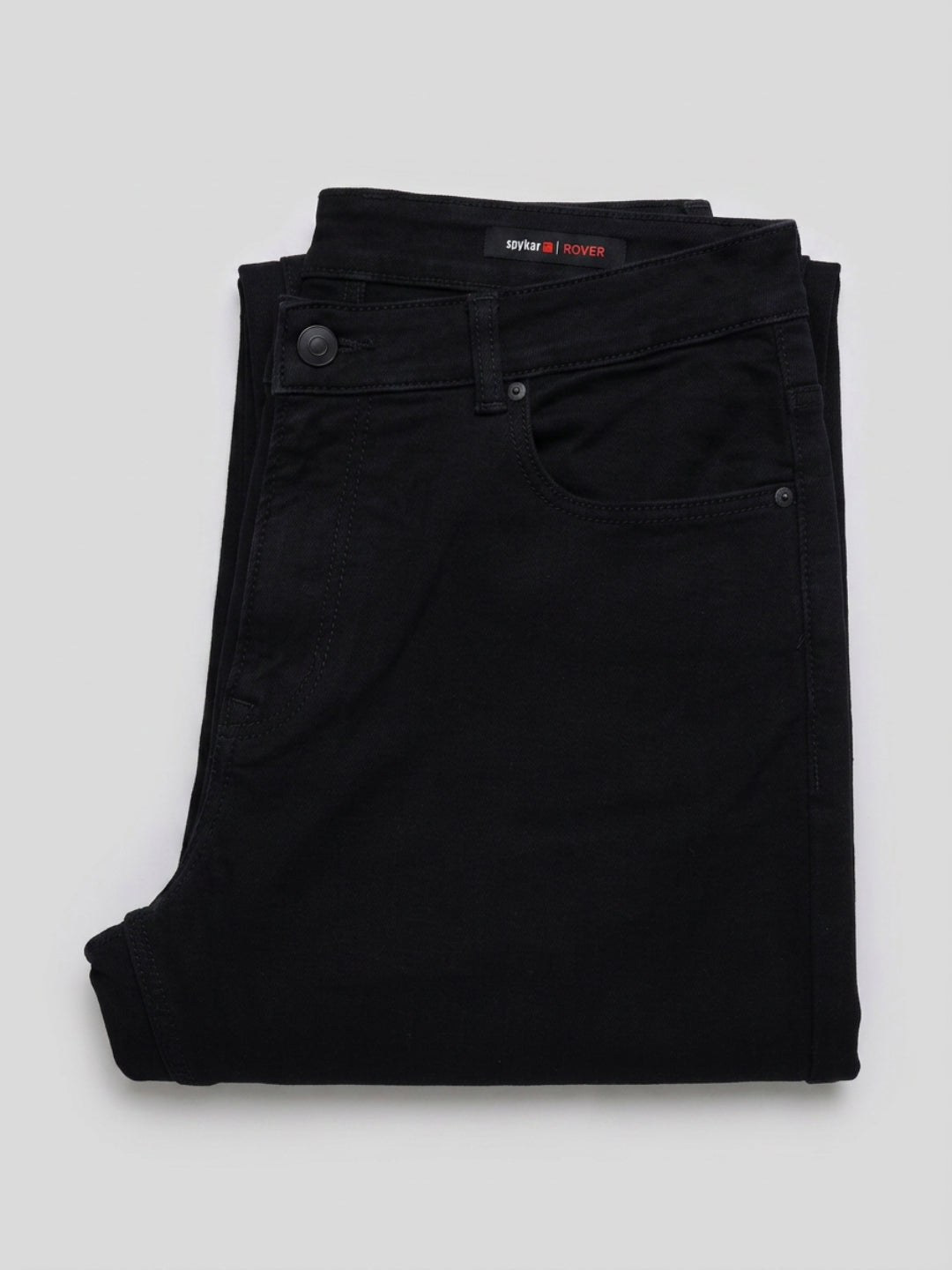 Men Rover Jeans Regular Fit Black Mid Rise