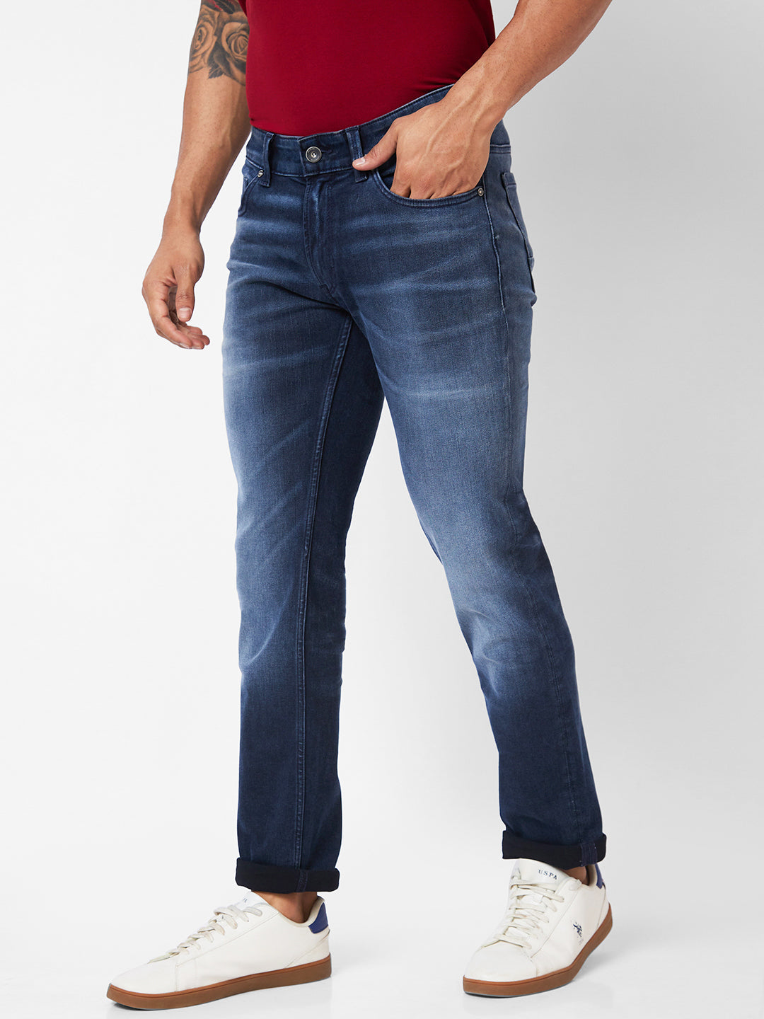 Spykar Men Heavy Fade Clean Look Cotton Jeans