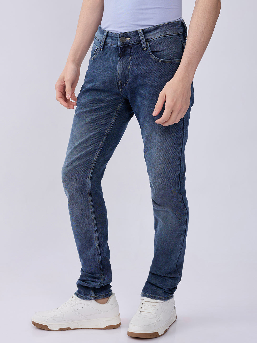 Spykar Raw Blue Low Rise Slim Fit Casual Jeans For Men