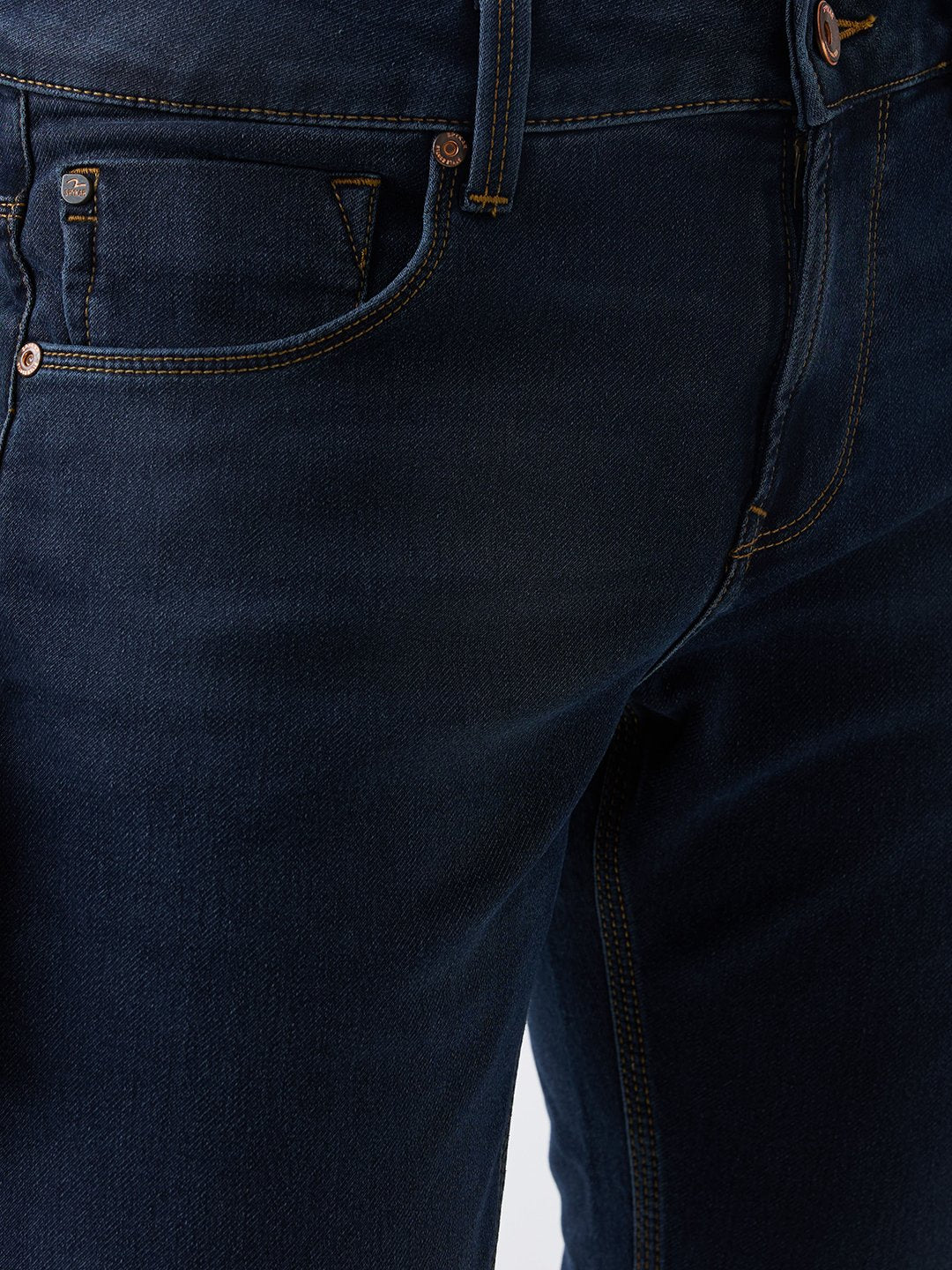 Spykar Dark Blue Low Rise Slim Fit Casual Jeans For Men