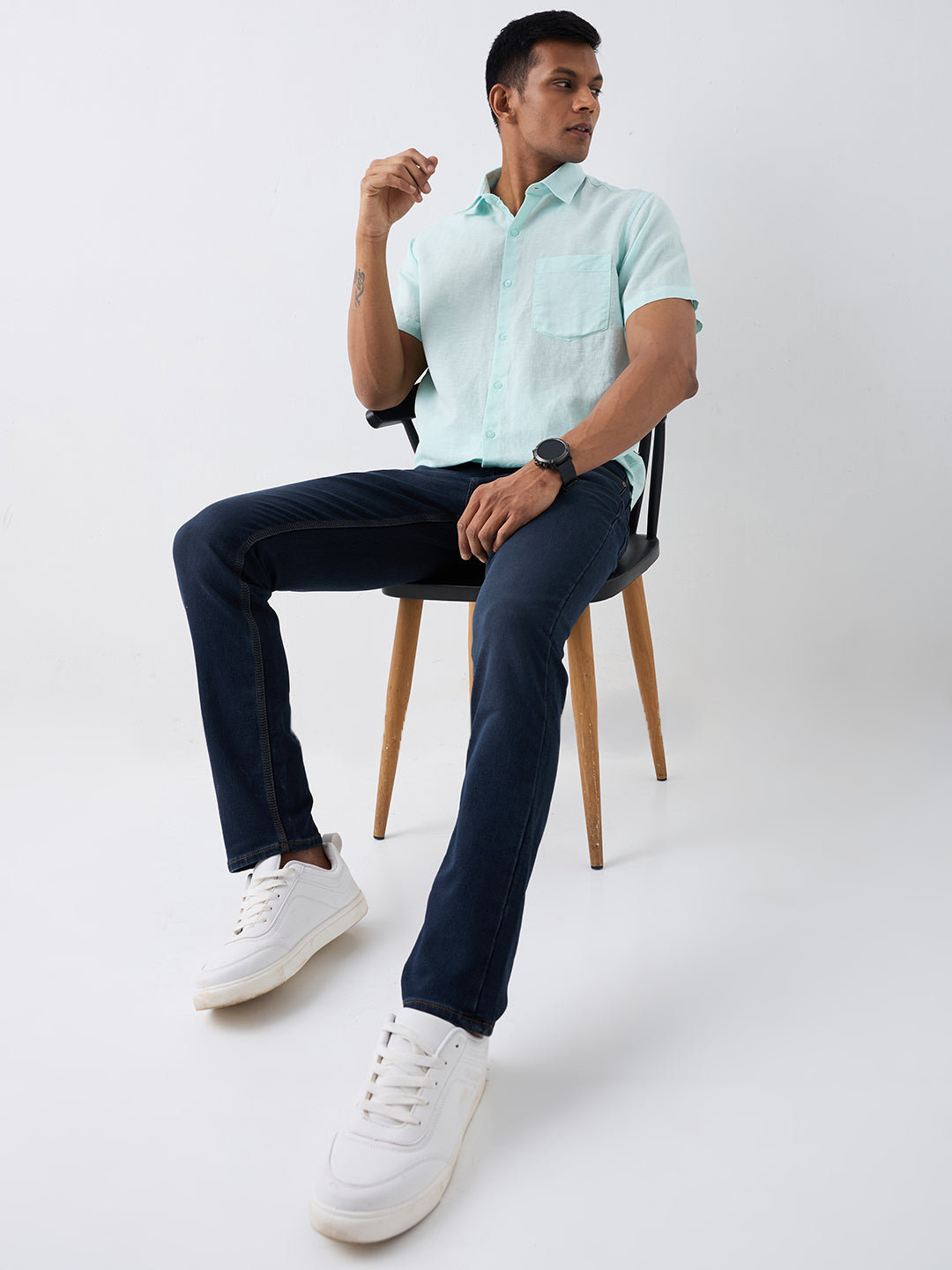 Spykar Dark Blue Low Rise Slim Fit Casual Jeans For Men