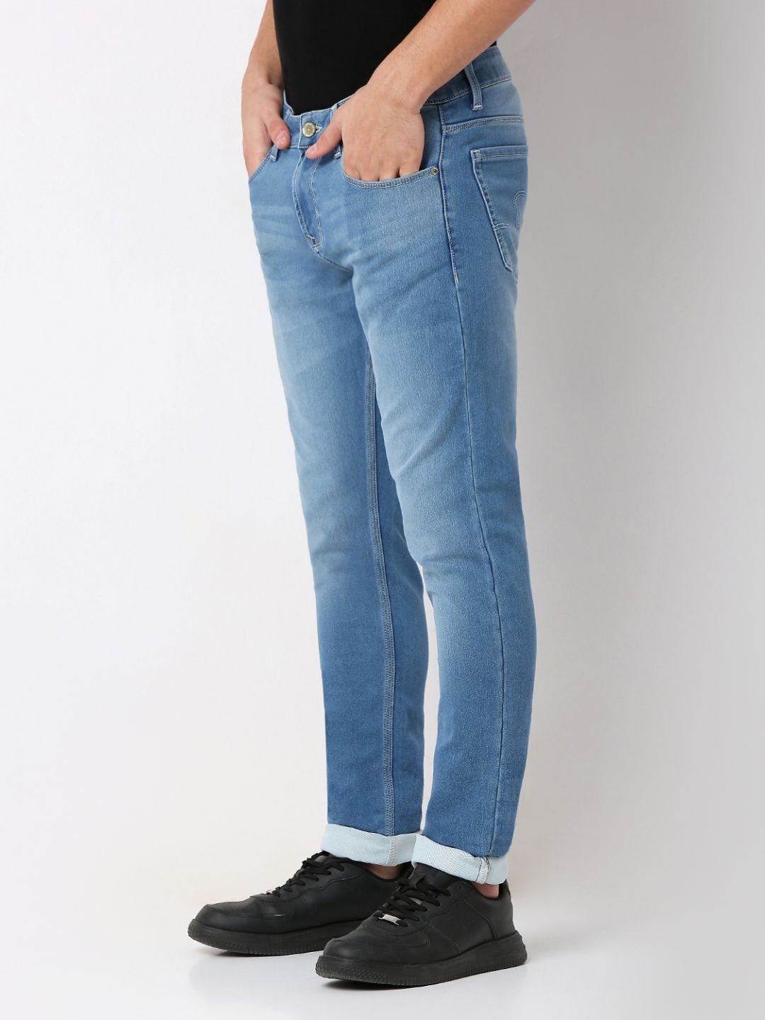 Spykar Blue Slim Fit Low Rise Jeans For Men