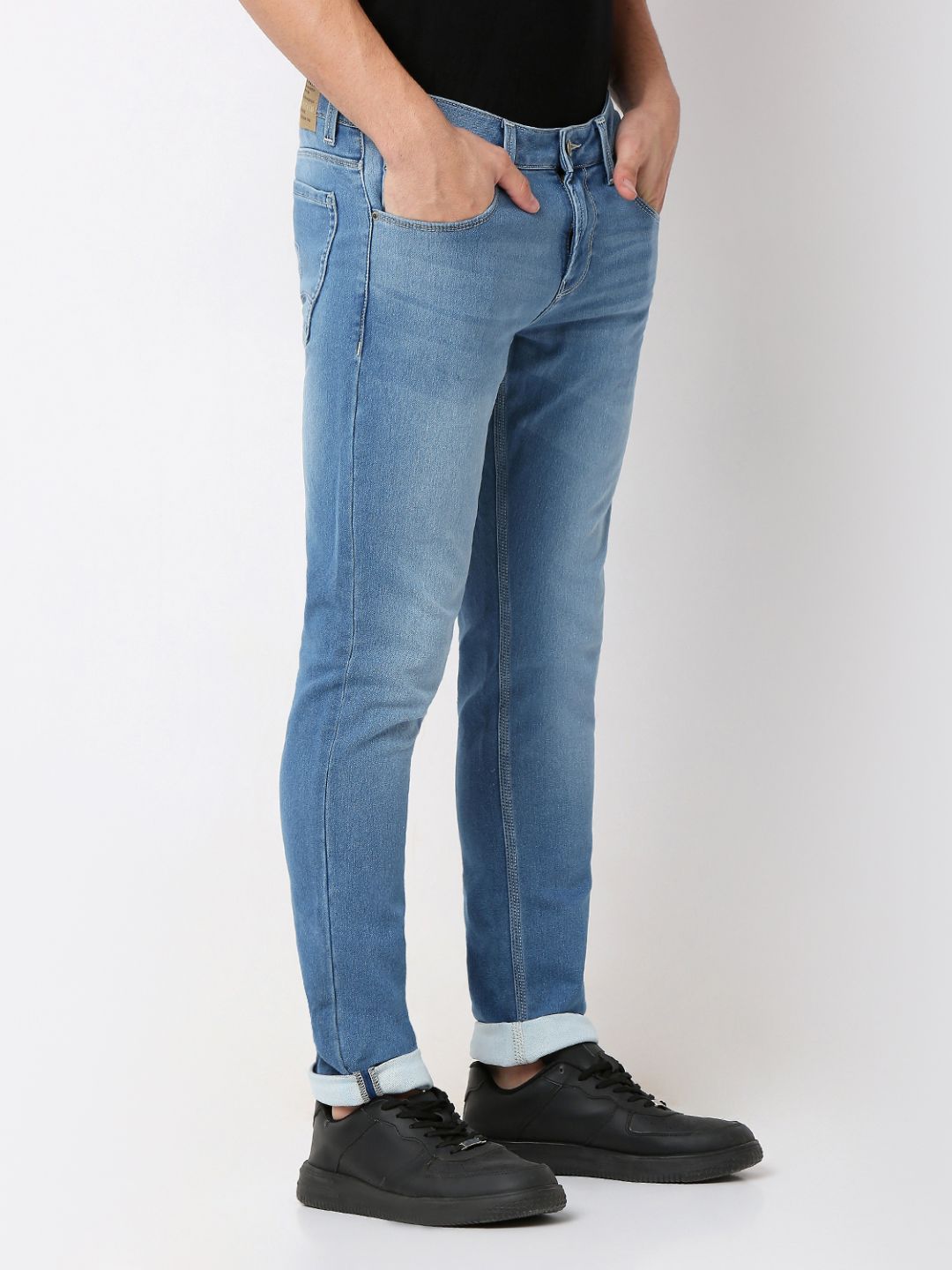 Spykar Blue Slim Fit Low Rise Jeans For Men