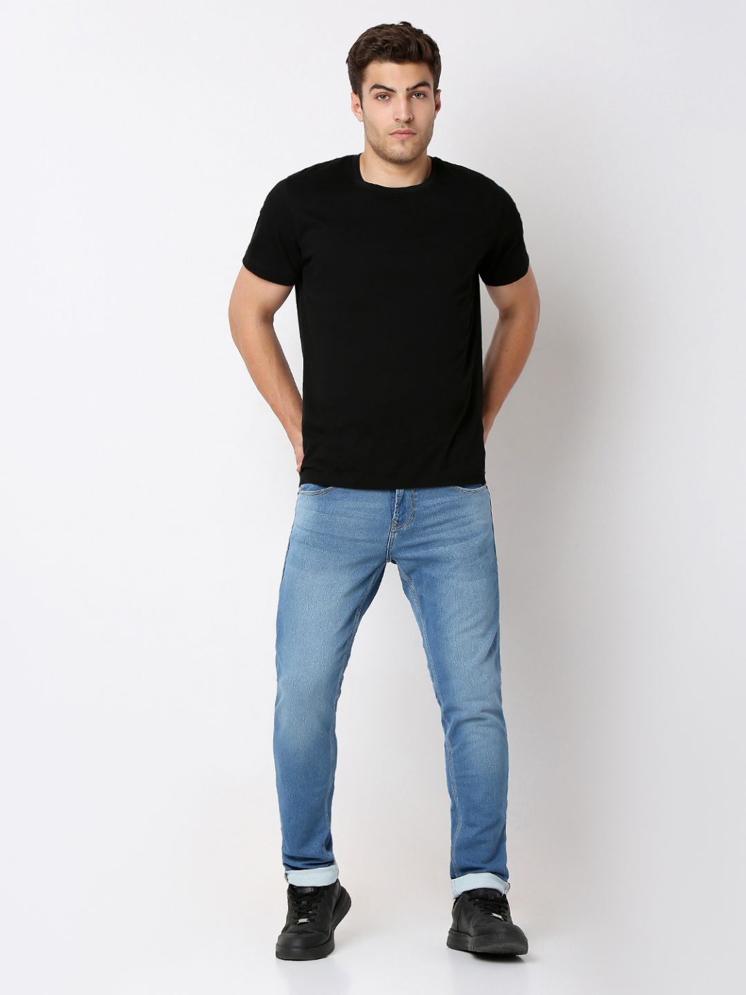 Spykar Blue Slim Fit Low Rise Jeans For Men