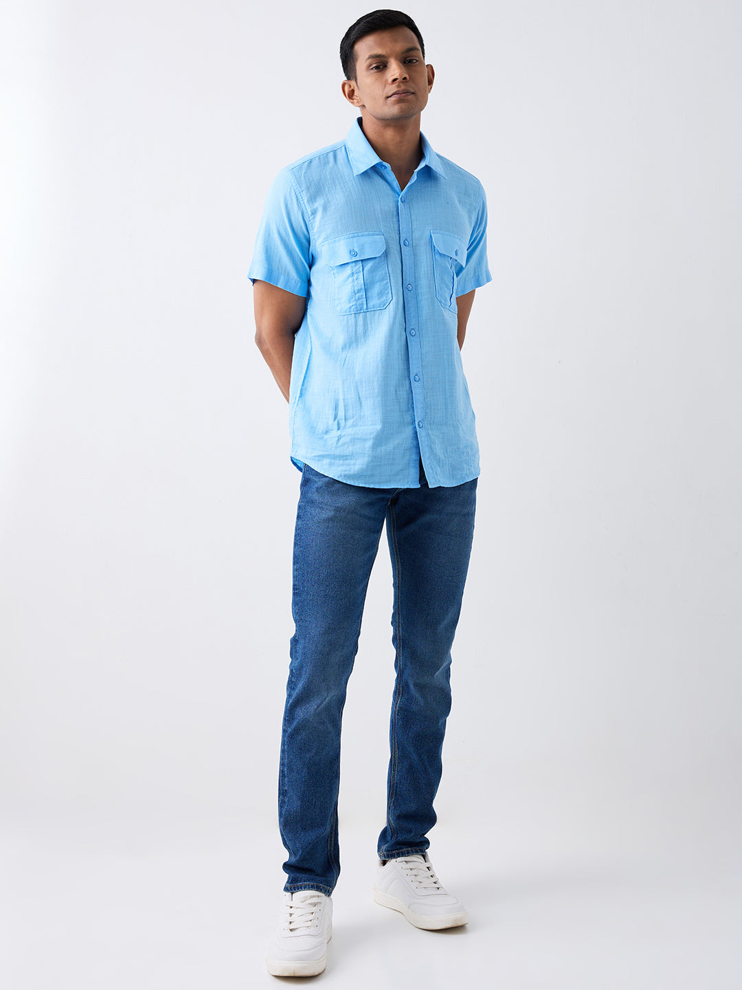 Spykar Mid Blue Low Rise Slim Fit Casual Jeans For Men